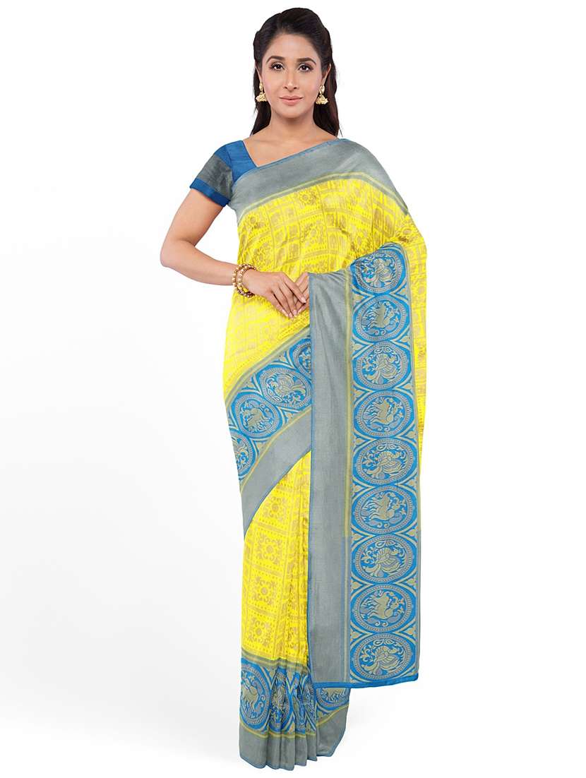 yellow assam silk saree - 20171249 -  Zoom Image - 0