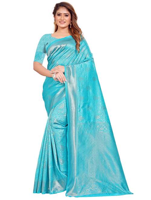 light blue assam silk saree - 20171299 -  Standard Image - 0