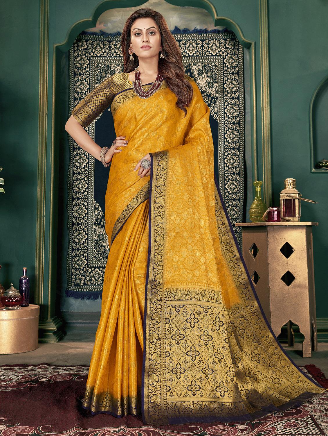 yellow kanjivaram saree - 20171349 - Zoom Image - 0