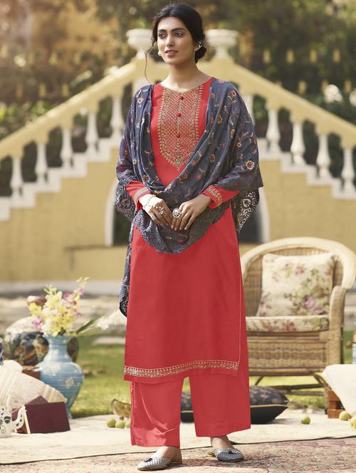 embroidered unstitched suit set - 20171388 -  Standard Image - 0
