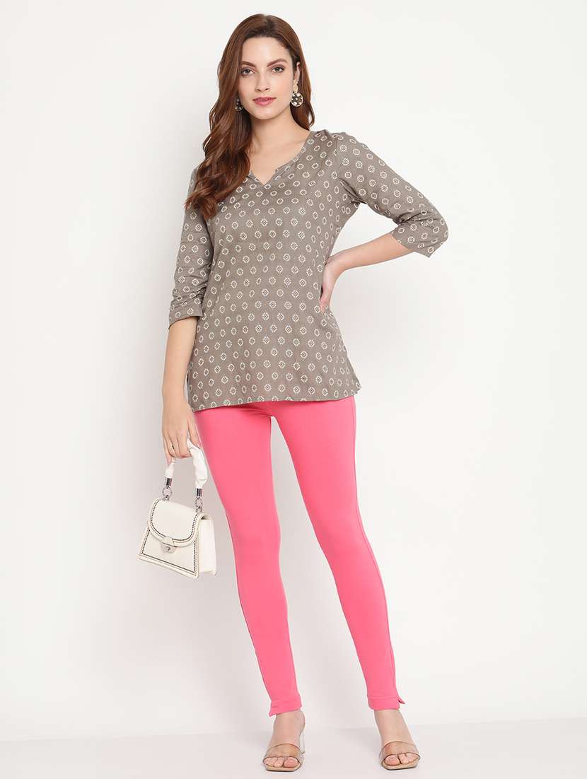 pack of 2 multi colored ankle length legging - 20171666 -  Standard Image - 5