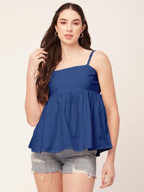 women's peplum shoulder strap top - 20172185 - Standard Image - 0