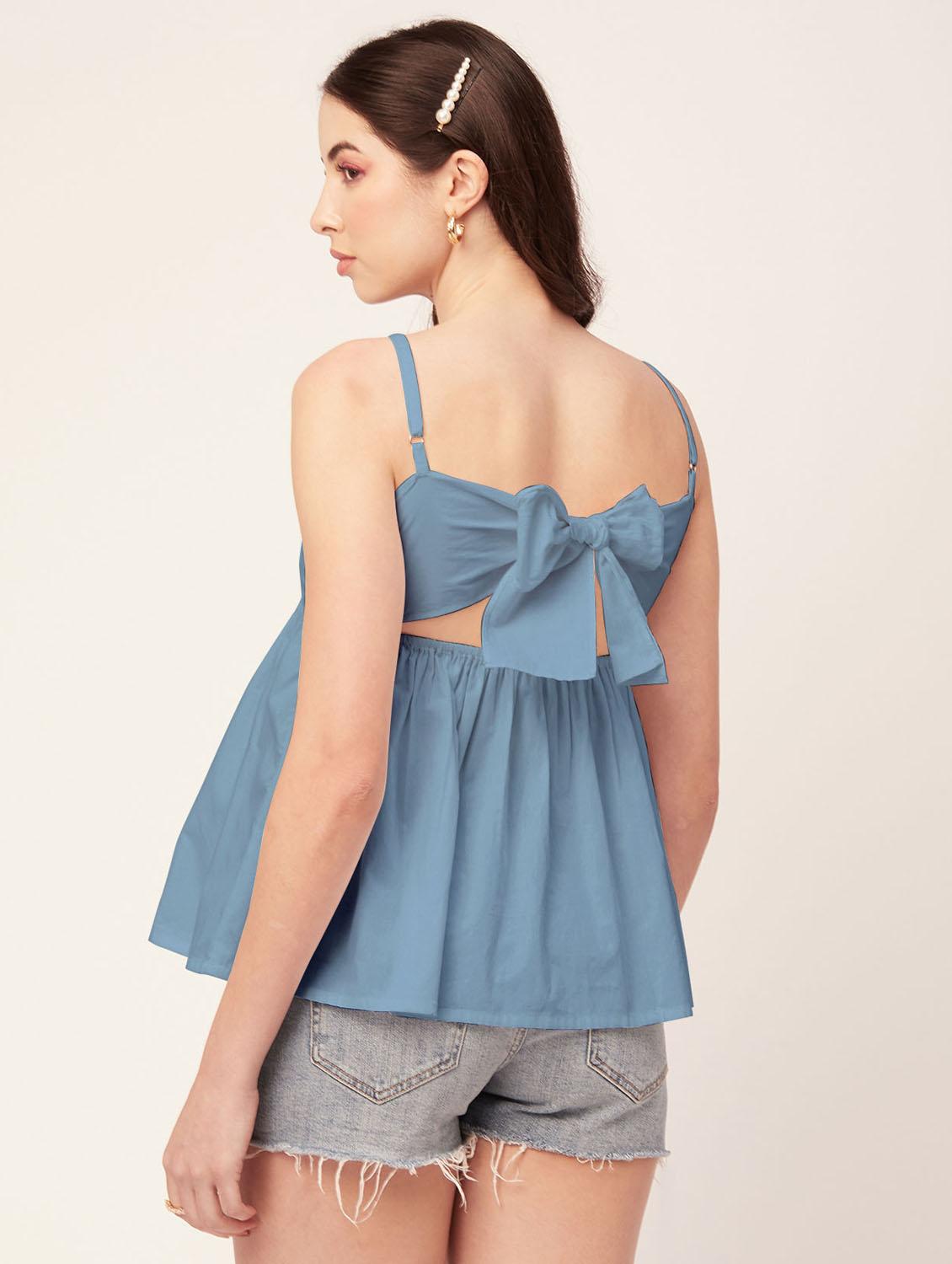 women's peplum shoulder strap top - 20172190 - Standard Image - 3