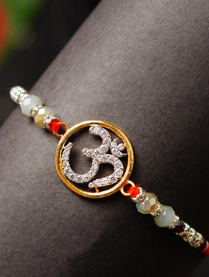 gold plated cotton mauli rakhi - 20172708 -  Zoom Image - 0