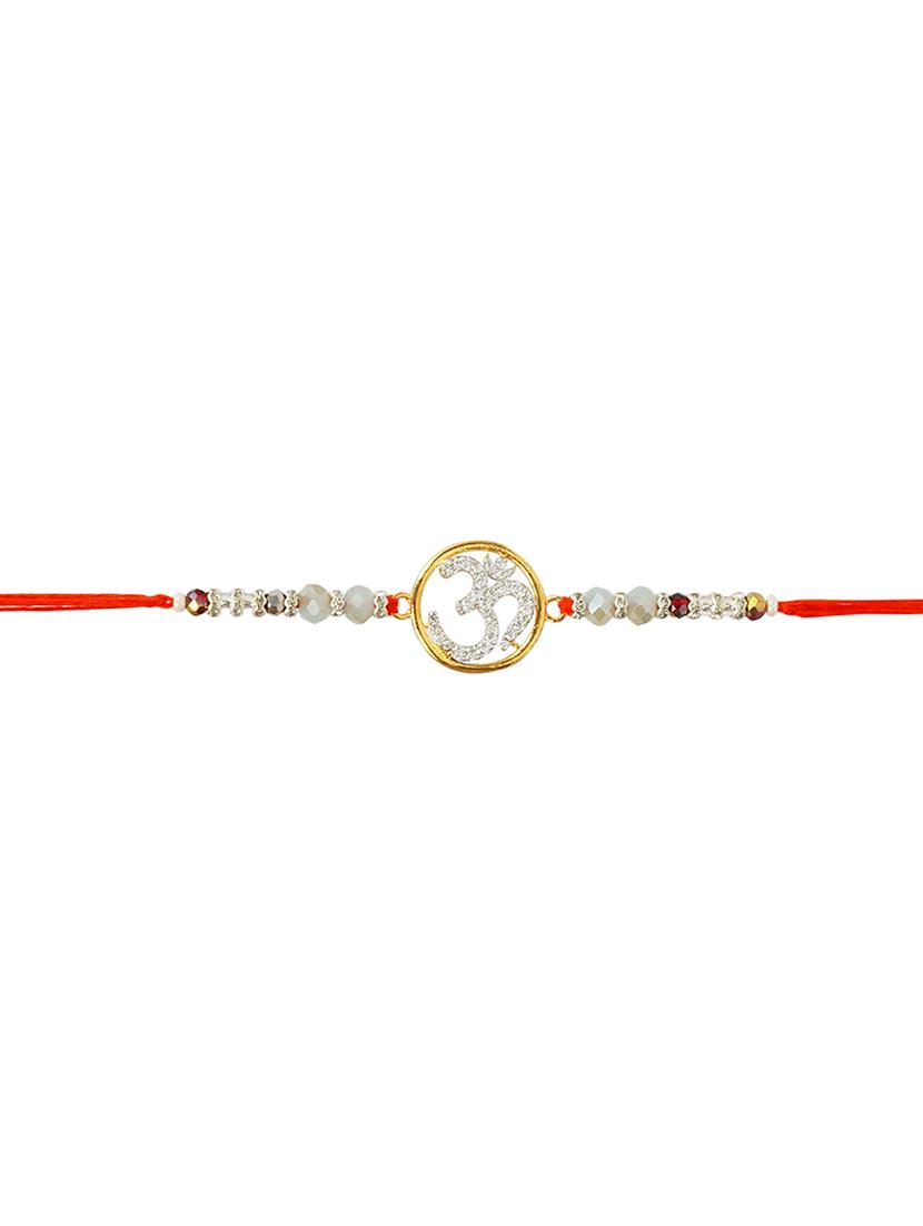 gold plated cotton mauli rakhi - 20172708 - Standard Image - 3