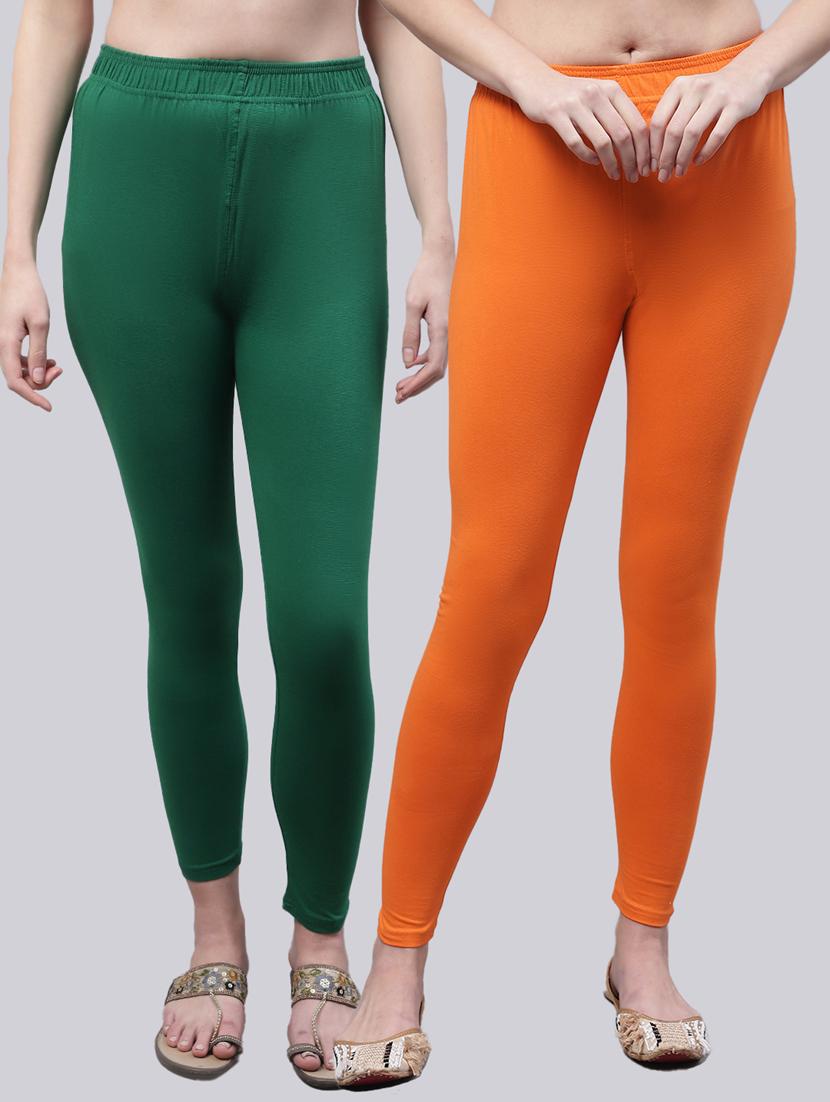 orange cotton leggings