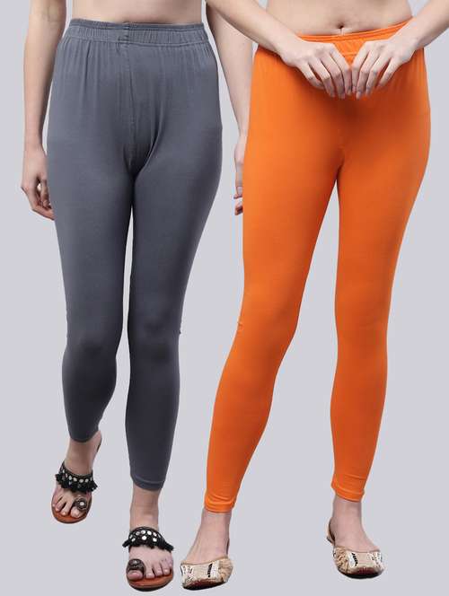 orange cotton leggings - 20173519 - Standard Image - 0