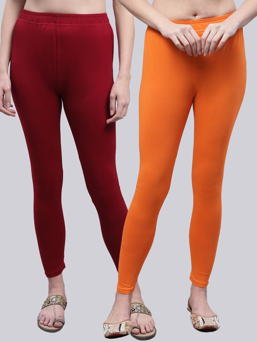 orange cotton leggings - 20173523 -  Zoom Image - 0
