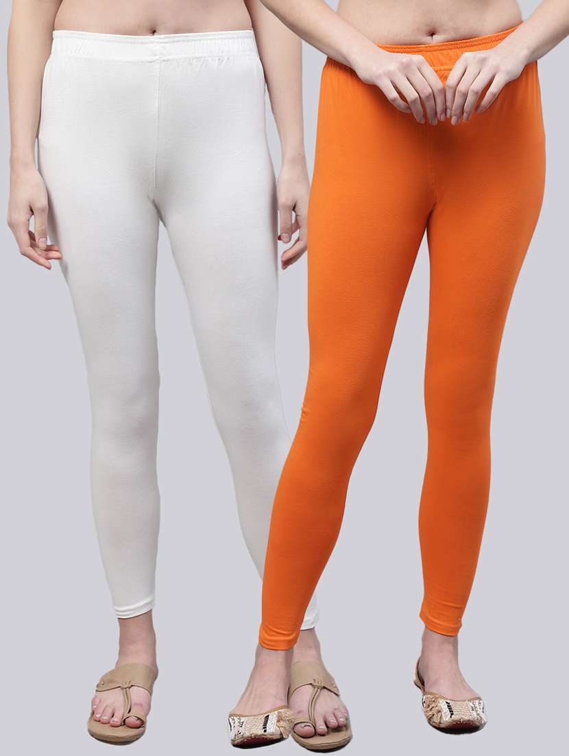 orange cotton leggings
