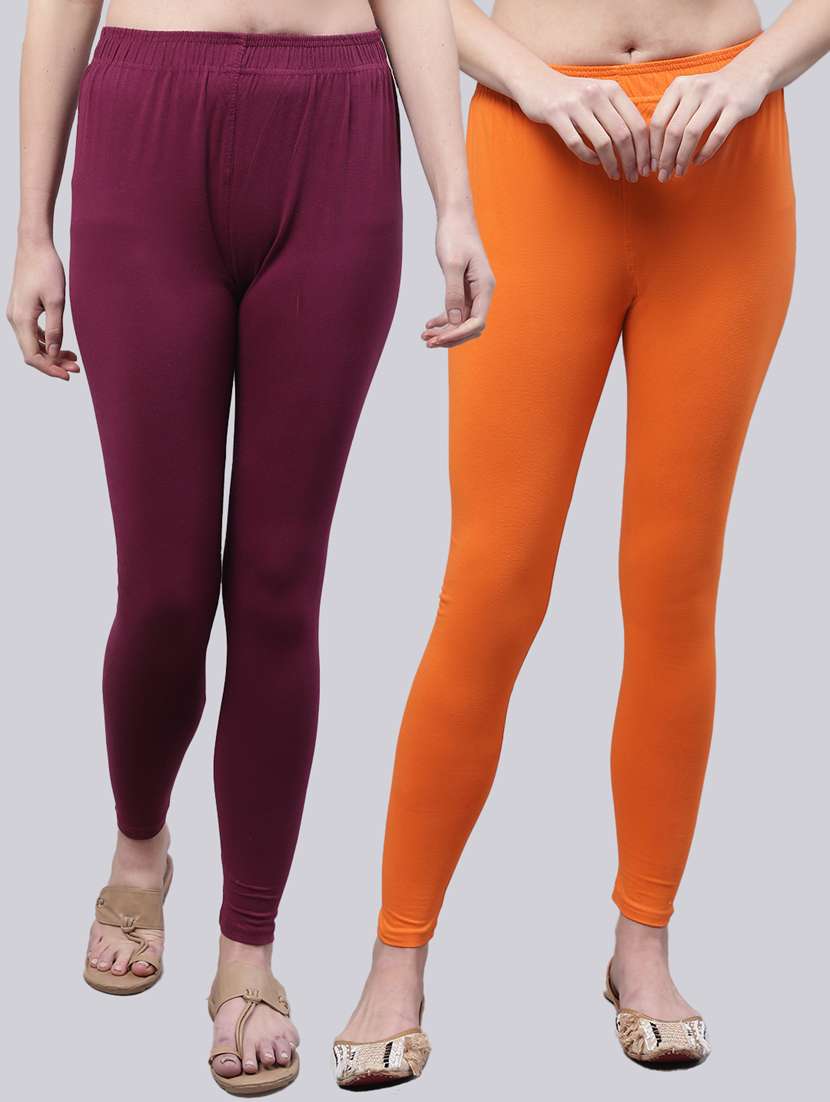 pack of 2 solid cotton legging