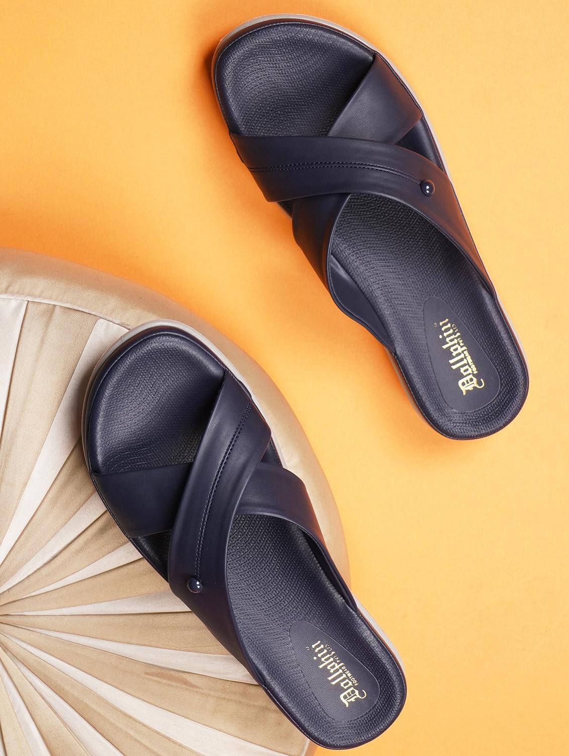 navy blue solid slip-on sandal  - 20173626 -  Zoom Image - 0