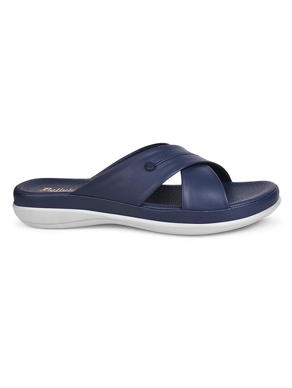 navy blue solid slip-on sandal - 20173626 - Standard Image - 3