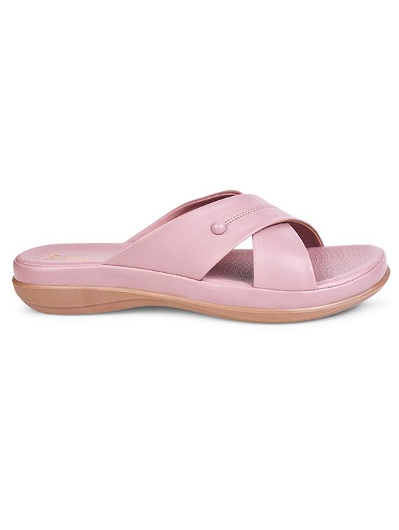 pink solid slip-on sandals - 20173627 - Standard Image - 3