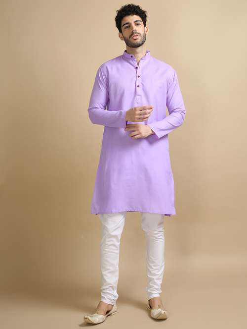 plain long legnth kurta pyjama - 20173948 - Standard Image - 0