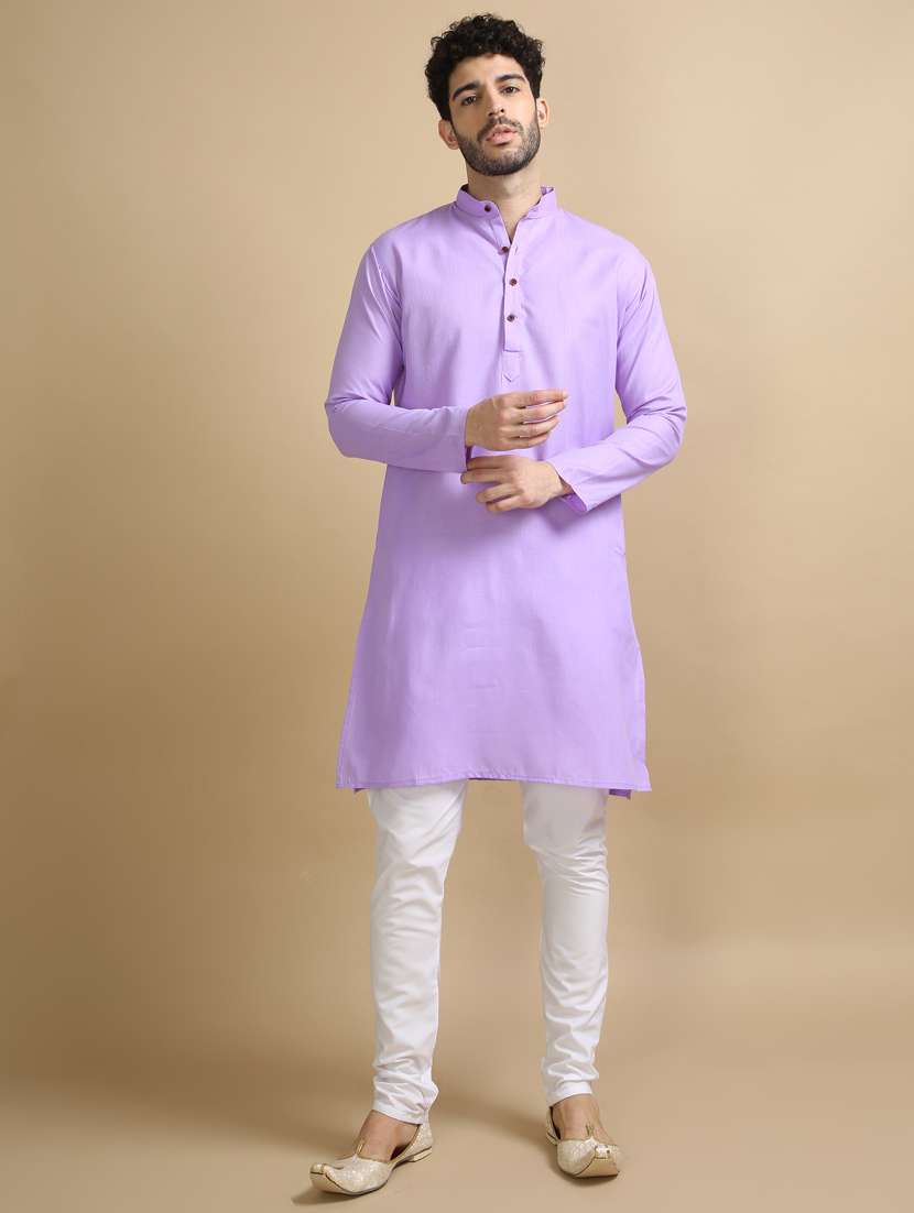 plain long legnth kurta pyjama - 20173948 - Zoom Image - 0
