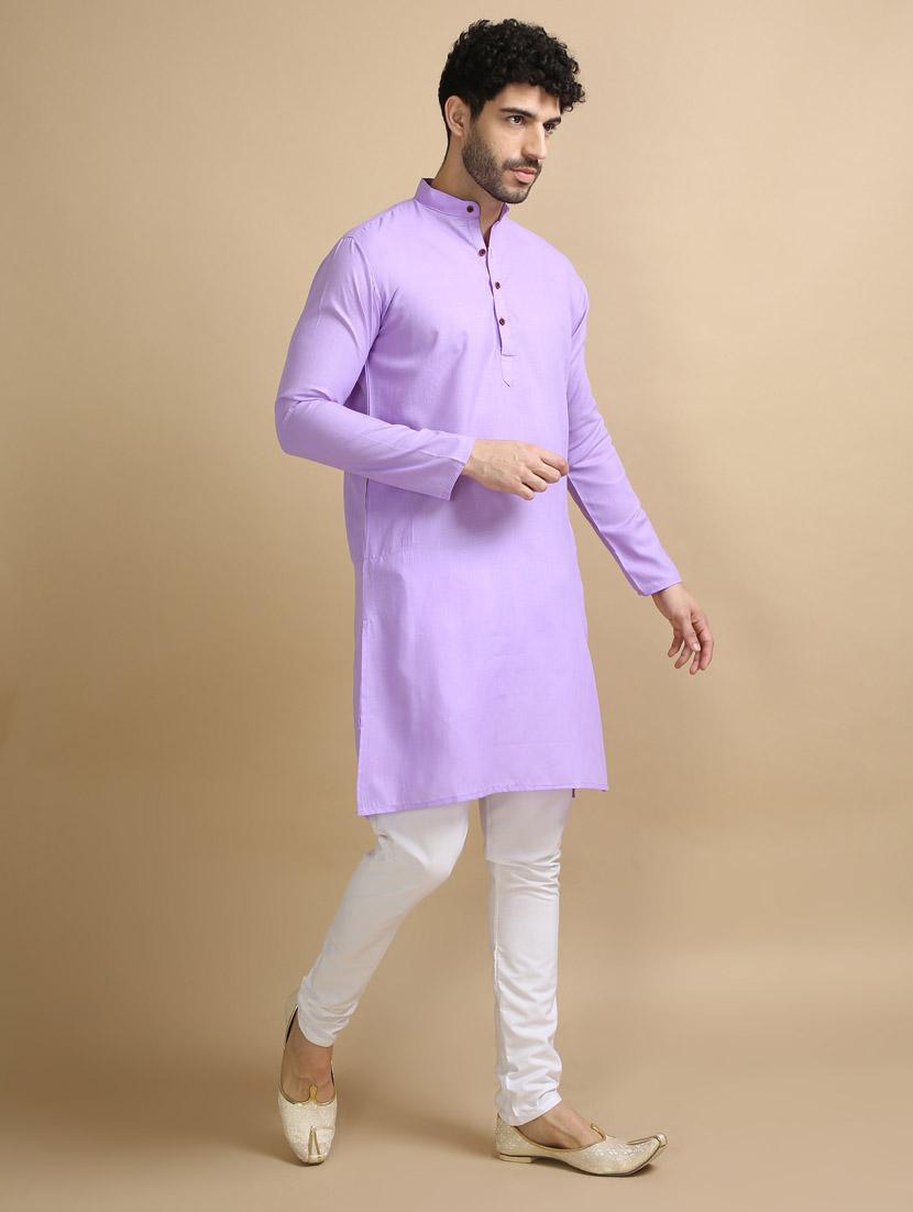 plain long legnth kurta pyjama - 20173948 - Standard Image - 3