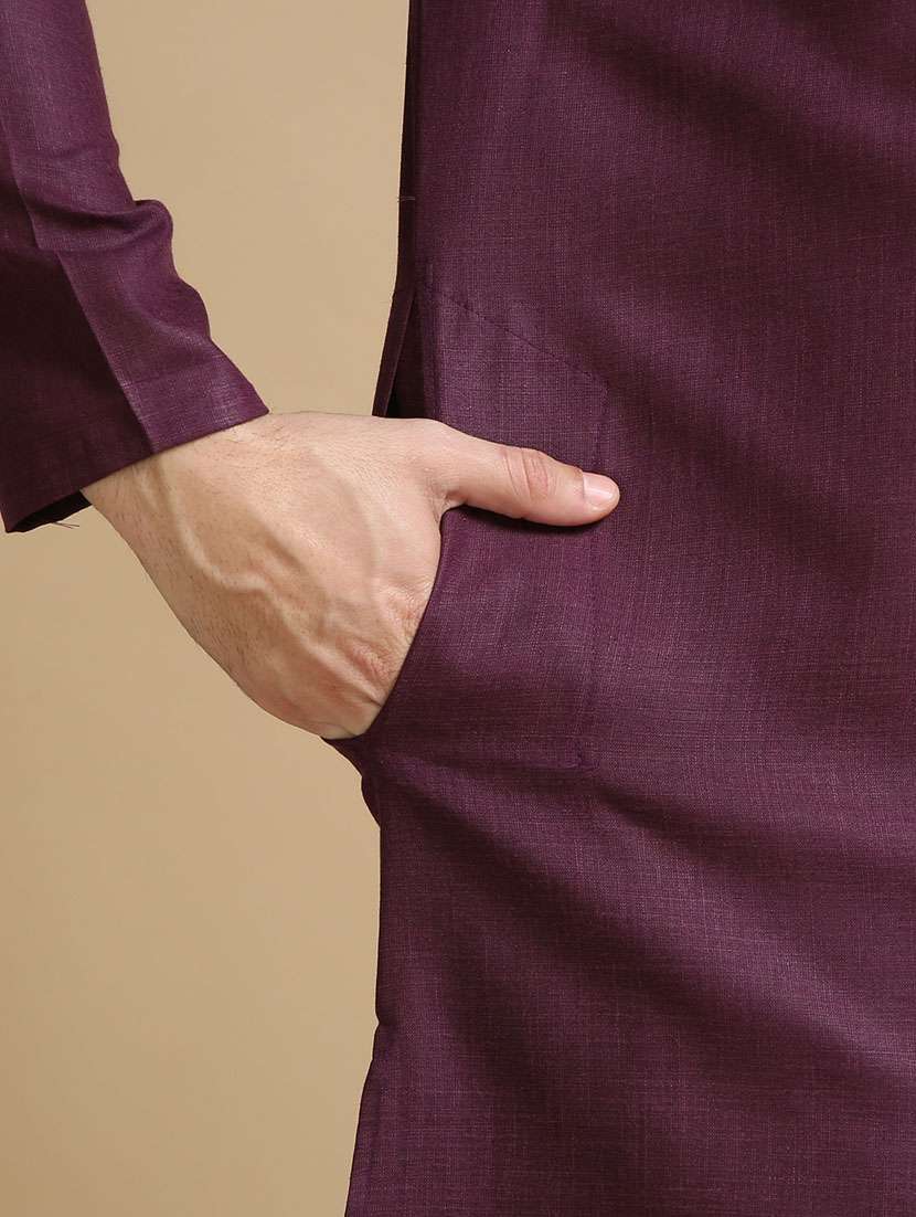 plain long legnth kurta pyjama - 20173952 -  Standard Image - 5