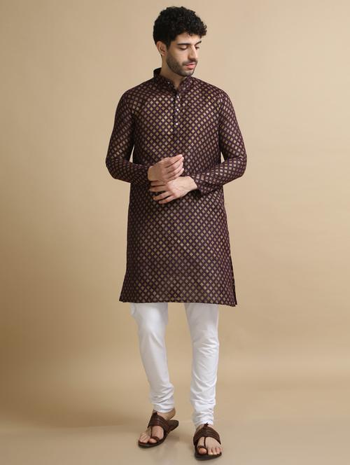 foil printed cotton kurta pyjama - 20173964 -  Standard Image - 0
