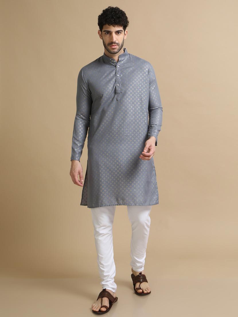 foil printed cotton kurta pyjama - 20174110 - Zoom Image - 0
