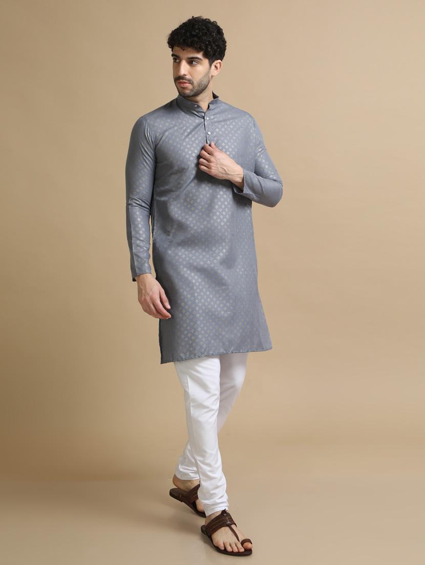 foil printed cotton kurta pyjama - 20174110 - Standard Image - 3