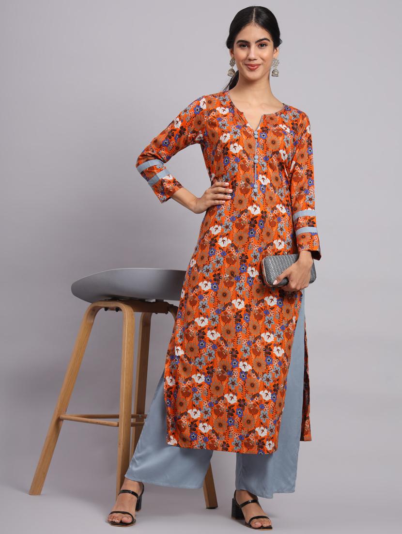 women printed kurta palazzo set - 20174131 - Standard Image - 3