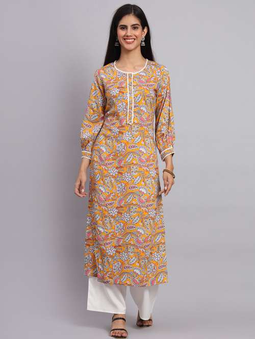 women printed kurta palazzo set - 20174135 - Standard Image - 0