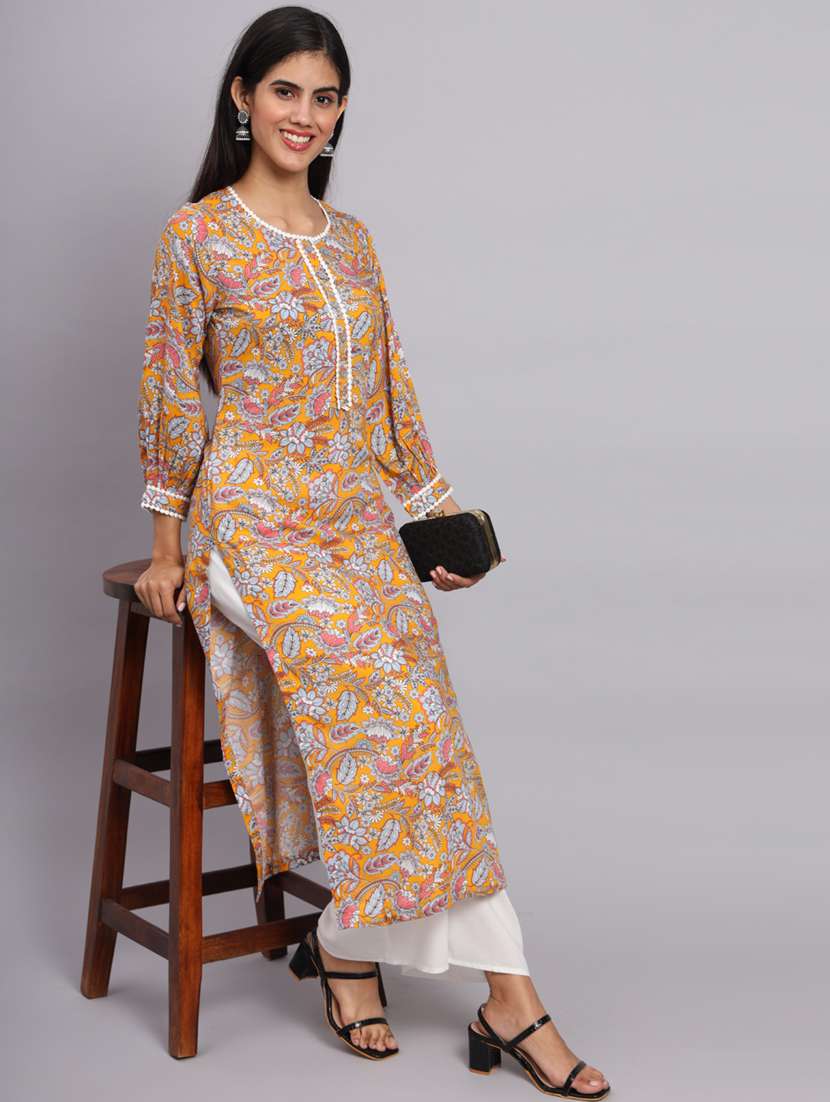 women printed kurta palazzo set - 20174135 - Standard Image - 3