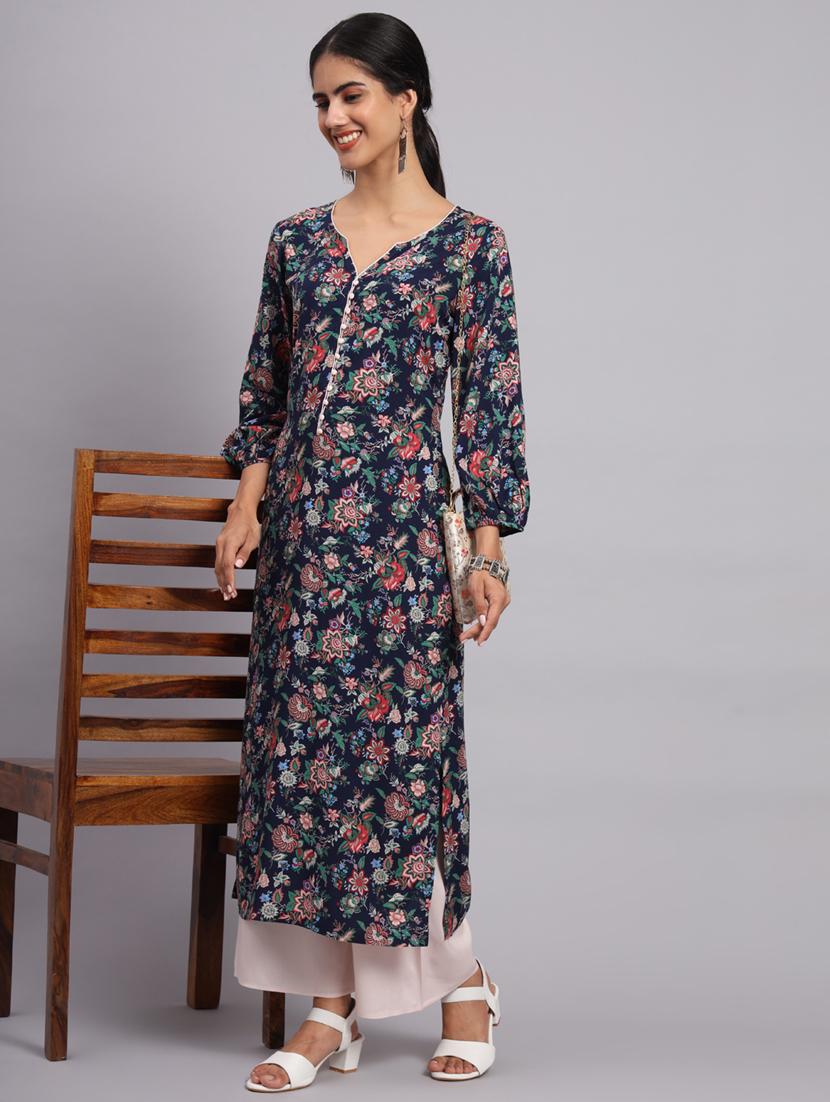 women printed kurta palazzo set - 20174139 - Standard Image - 3