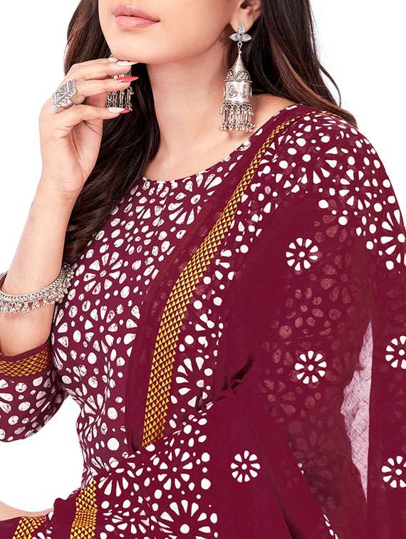 printed unstitched patiyala suit set - 20174425 -  Standard Image - 3