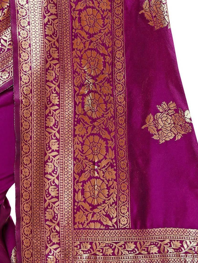 women's banarasi saree with blouse - 20175436 - Standard Image - 5