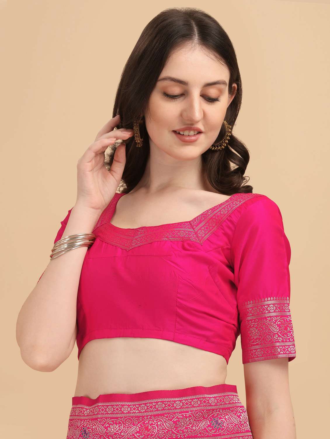 women's banarasi saree with blouse - 20175488 -  Standard Image - 3