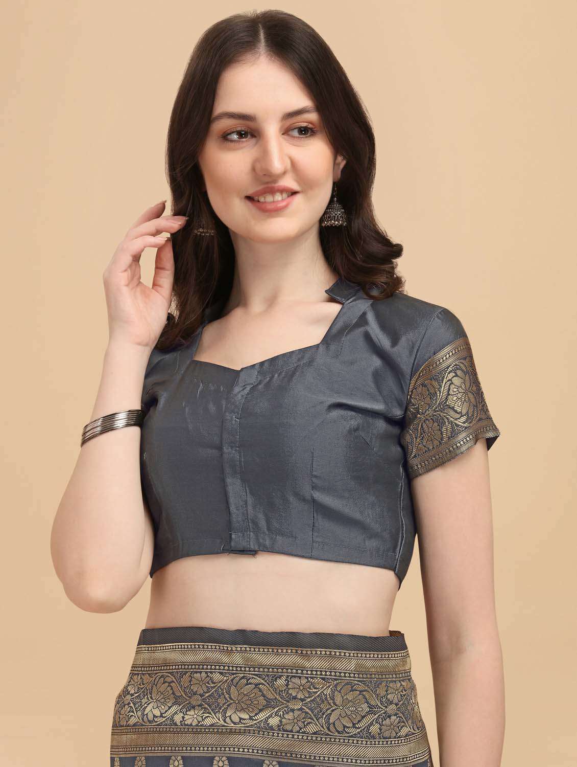 women's banarasi saree with blouse - 20175489 - Standard Image - 3