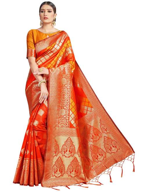 women's banarasi saree with blouse - 20175521 - Standard Image - 0