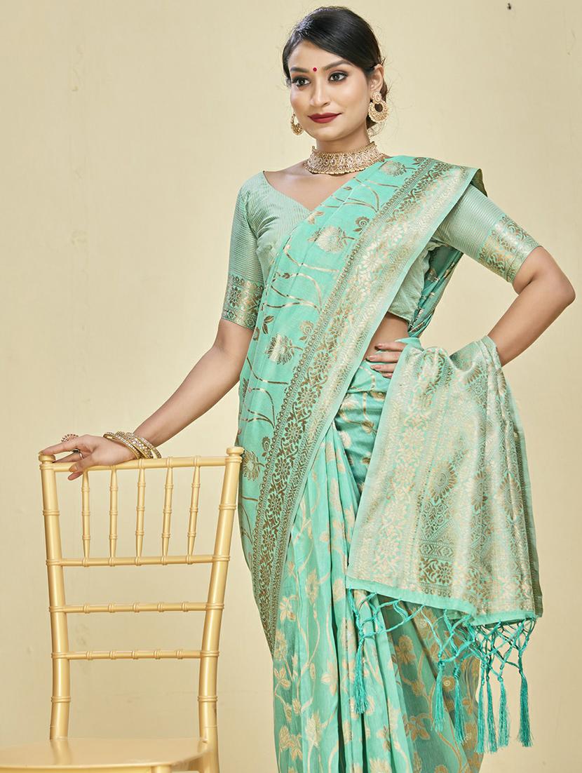 women's banarasi saree with blouse - 20175638 - Standard Image - 5