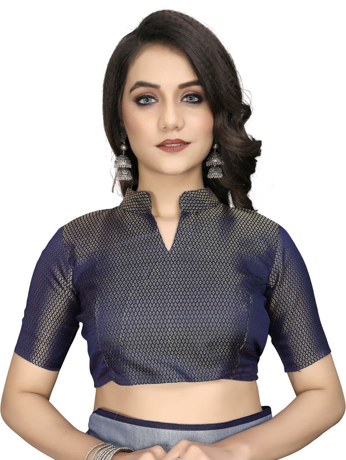 women's bordered blue colored saree with blouse - 20175787 - Standard Image - 3