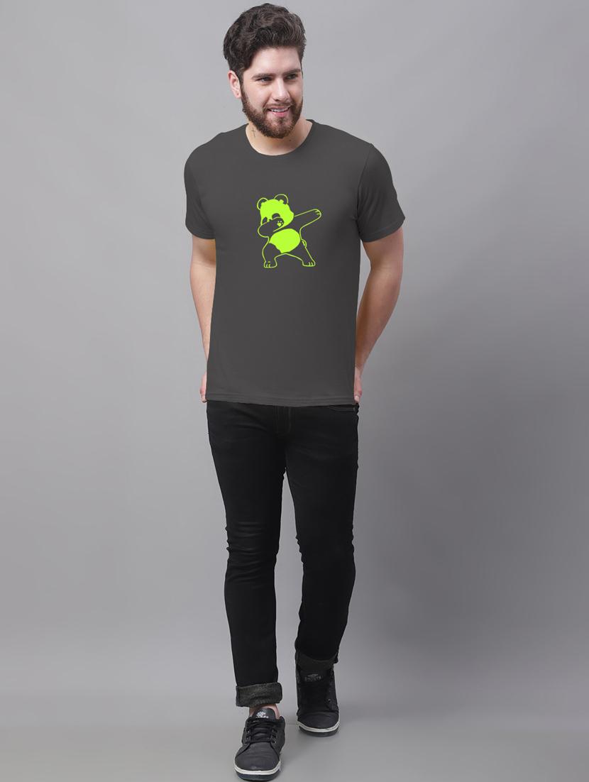 grey printed round neck t-shirt - 20178274 - Standard Image - 3