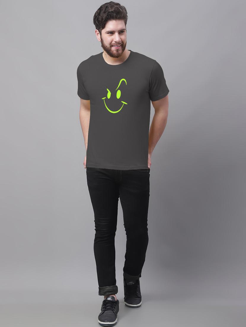 grey printed round neck t-shirt - 20178277 - Standard Image - 3