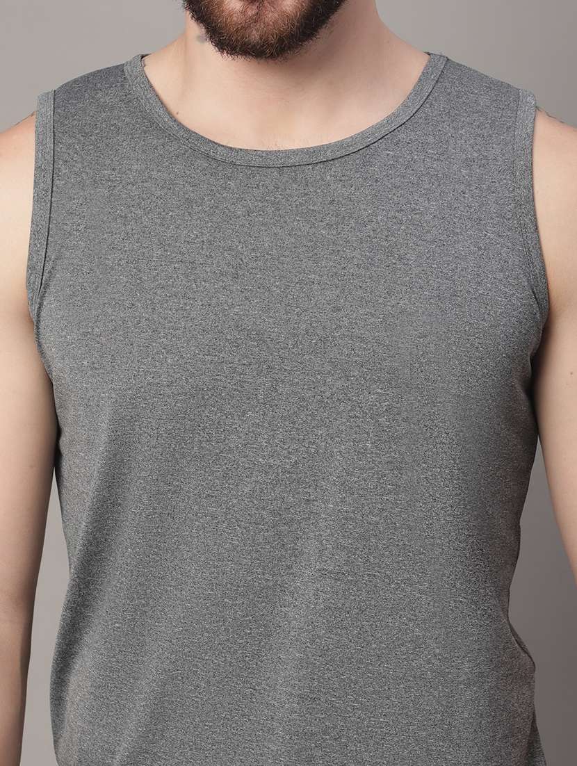 round neck solid vest - 20178445 - Standard Image - 5