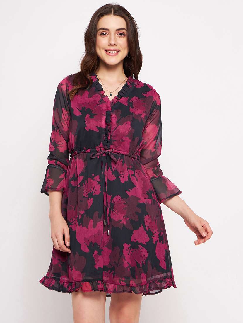 women's fit & flare floral dress - 20178538 -  Zoom Image - 0