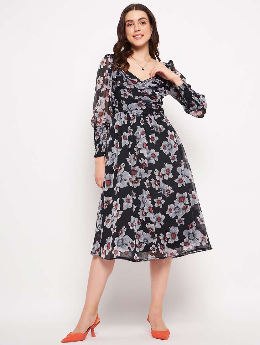 women's fit & flare floral dress