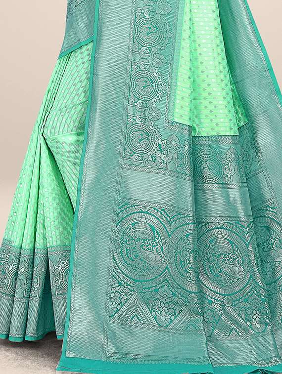 light green self design kanjivaram saree with blouse - 20178646 - Standard Image - 3
