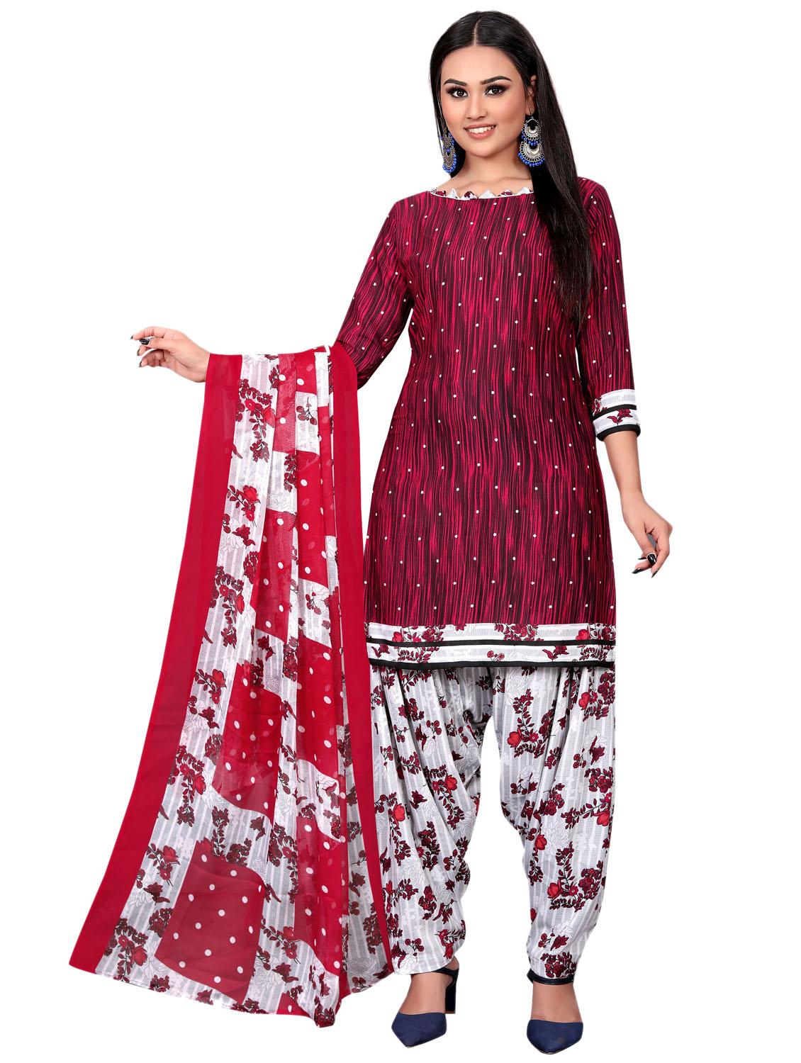 printed unstitched patiyala suit set - 20178694 -  Zoom Image - 0