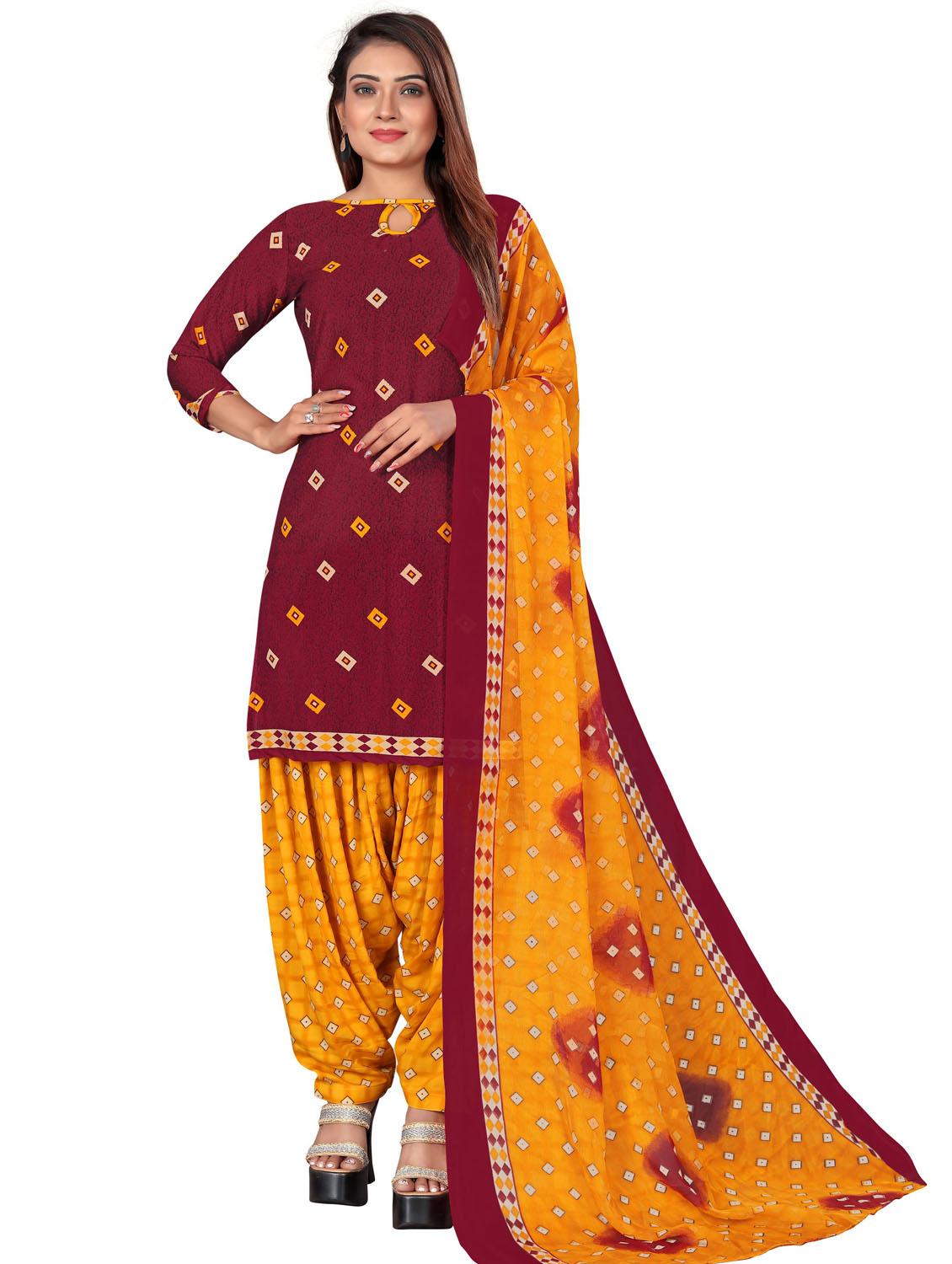printed unstitched patiyala suits set - 20178732 - Zoom Image - 0