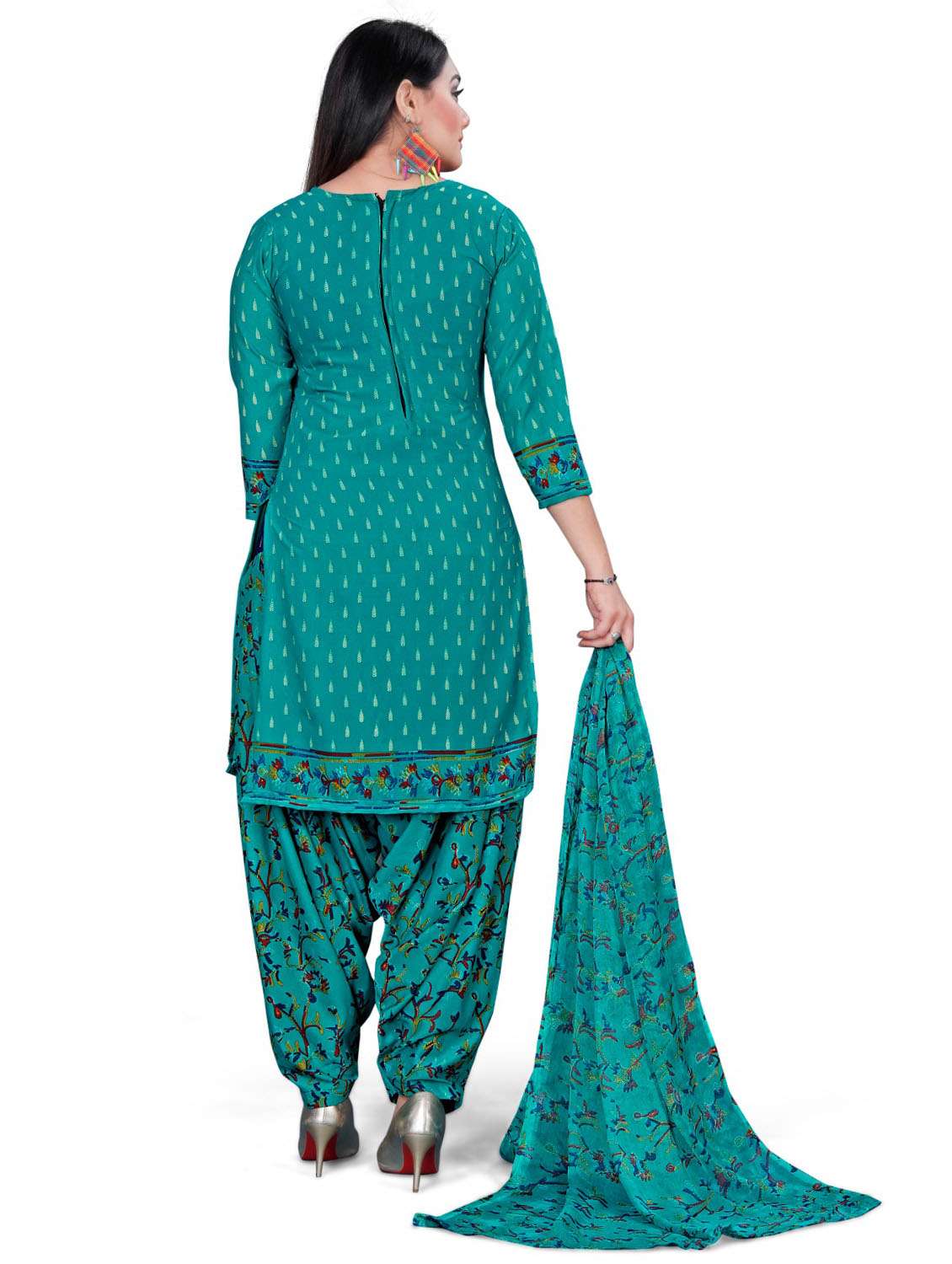 printed unstitched patiyala suits set - 20178740 -  Standard Image - 3