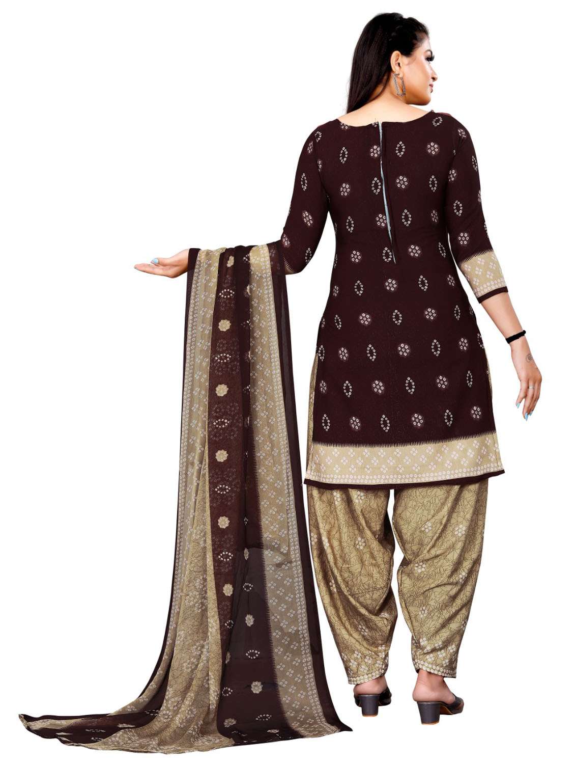 printed unstitched patiyala suits set - 20178754 -  Standard Image - 3