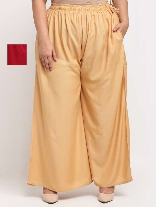 pack of 2 solid flared palazzo - 20179024 -  Standard Image - 0