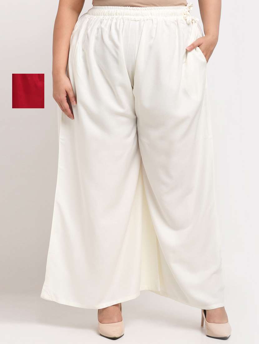pack of 2 solid flared palazzo - 20179029 -  Zoom Image - 0