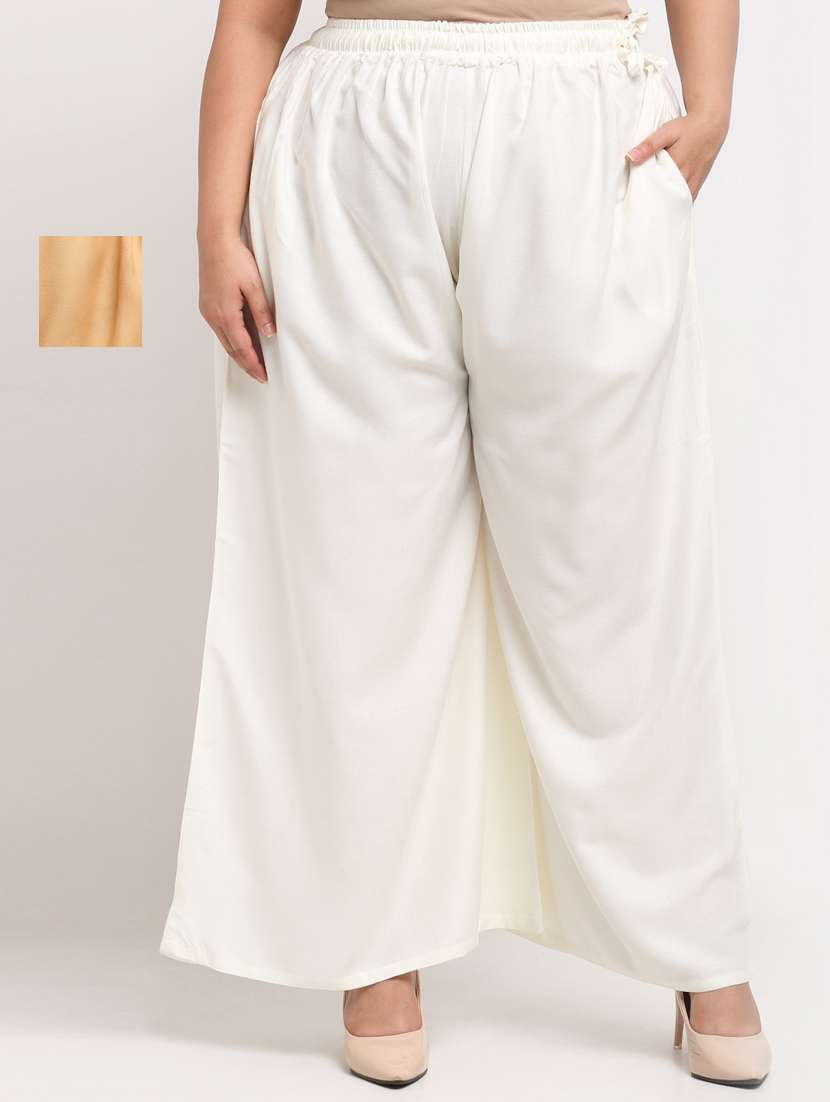 pack of 2 solid flared palazzo - 20179031 -  Zoom Image - 0