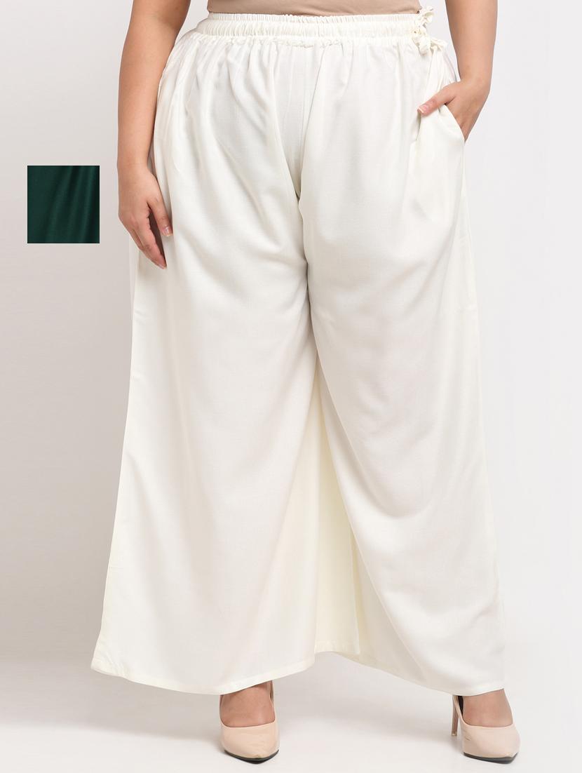 pack of 2 solid flared palazzo - 20179049 -  Zoom Image - 0