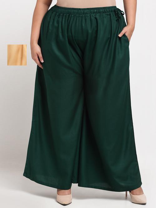 pack of 2 solid flared palazzo - 20179053 -  Standard Image - 0